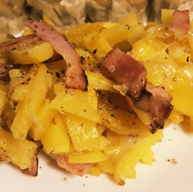 bacon and potatoes with cheese