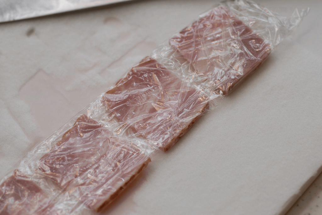 wrap each slice in plastic wrap-2